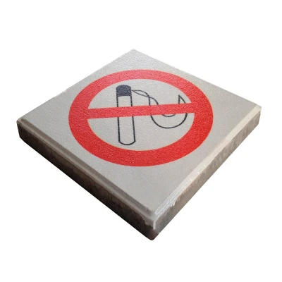 Afbeelding van The DropPit asbaktegel Signaaltegel Rookverbod Wit/rood