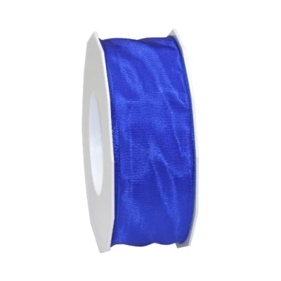 Afbeelding van C.E. Pattberg Präsent 40 mm 25 m lint Bedraad Tafetta Lyon, Blauw