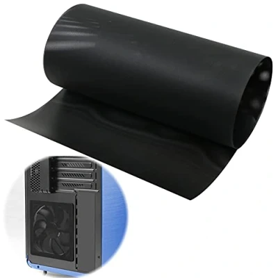Afbeelding van duozoanz Stofnetfilter, ventilatorafdekking, pc ventilator, stoffilter, 29 x 100 cm, stofkap van pvc voor stofbescherming, computerkoeler, stofdicht, zwart