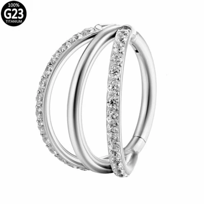 Afbeelding van Piercing high quality titanium tripple hoop gemmed 10mm