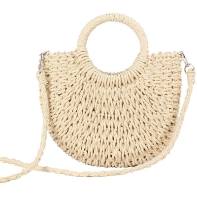 Afbeelding van Boraboi ® Stijlvolle Gevlochten Strandtas voor Dames met Verstelbare Schouderband en Handvatten Zomeravonturen