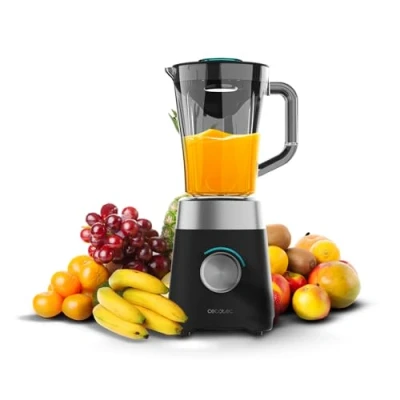 Afbeelding van Cecotec Elektrische tafelmixer Power Black titanium 1300Max B. 1300 W, 2 snelheden, 4 messen met zwarte coating en 1,5 l karaf, pulse functie voor fijnmaken poederen, Ice Pick