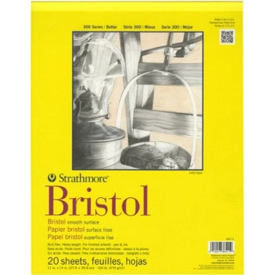 Afbeelding van Muurschildering Papier 342110 Strathmore Bristol Glad Pad 27,9 Cm X 35,6 Cm, 20 Vellen, Wit