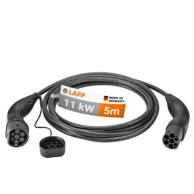 Afbeelding van Laadkabel type 2 LAPP 5 meter (11 kW, Zwart)