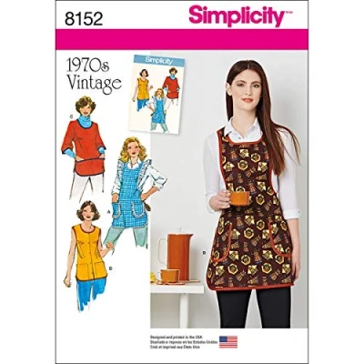 Afbeelding van Simplicity Patroon 8152 Misses&#039; Vintage 1970&#039;s Schorten, Papier, Wit, 22 x 15 1 cm