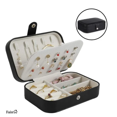 Afbeelding van Fain® luxe Sieradendoos Zwart juwelendoos dames Sieradendoosje Opbergdoos Sieradenbox Sieradenkist meisjes Juwelen houder Juwelendoosje voor volwassenen