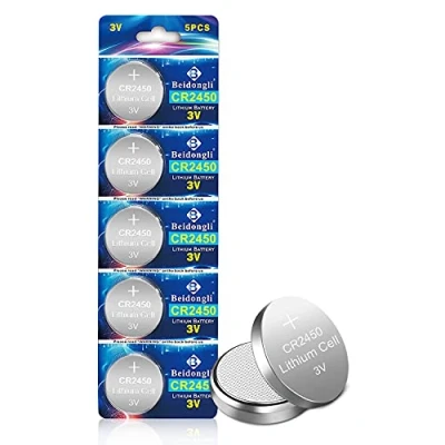 Afbeelding van CR2450 3 V Lithium knoopcellen CR 2450 batterijen 5 stuks【5 jaar opslaggarantie】 (cr2450 5p)