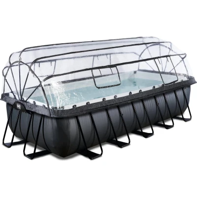 Afbeelding van EXIT zwembad met overkapping, warmtepomp 540x250cm Black Leather