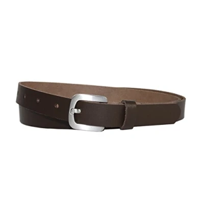 Afbeelding van Vascavi lederen riem echt riem, jeansriem, heupgordel, Made in Germany, 2 cm breed en ca. 0,25 dik, donkerbruin, 90 Gesamtlänge 100