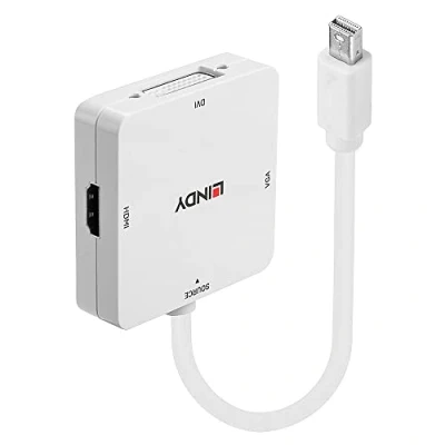 Afbeelding van Lindy Mini DisplayPort 1.2 to HDMI, VGA &amp; DVI D Active Adapter Converter Videoconverter DVI,