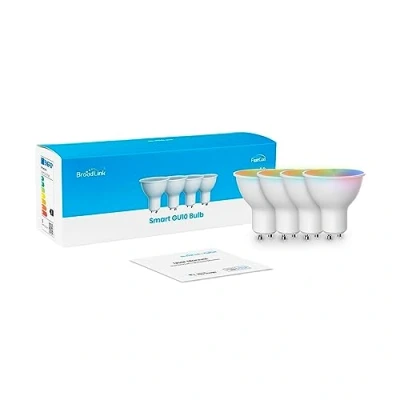 Afbeelding van Broadlink FastCon Super Connect GU10 slimme gloeilamp, set van 4, kleur veranderend met muzieksynchronisatie, GU10/4,5W, werkt Alexa en Google Home, GW4C Hub vereist