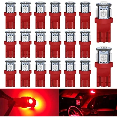 Afbeelding van DEFVNSY Helder Rood 194 T10 168 2825 501 W5W Auto interieur Vervangende LED Lamp 5e generatie 5050 Chipsets 5SMD Lichtbron voor 12 V Kentekenkaart Lichtkoepels (pak van 20)