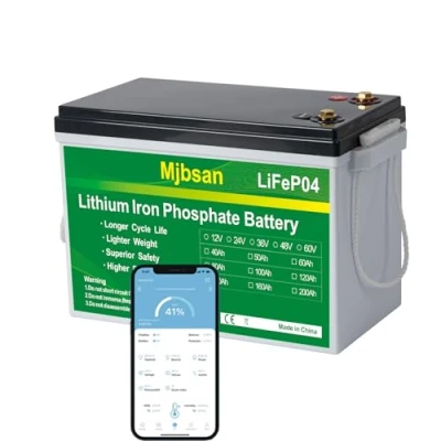 Afbeelding van Mjbsan 12V 300Ah LiFePO4 Car Battery with Bluetooth Built in 200A BMS, 3840Wh Deep Cycle Lithium Battery, 8000+ Cycles, Ideal for Motorhome, Solar Trailer, Boat and Camping