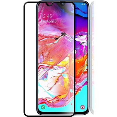 Afbeelding van Samsung Galaxy A70 Full Cover Screenprotector Gehard Glas Zwart