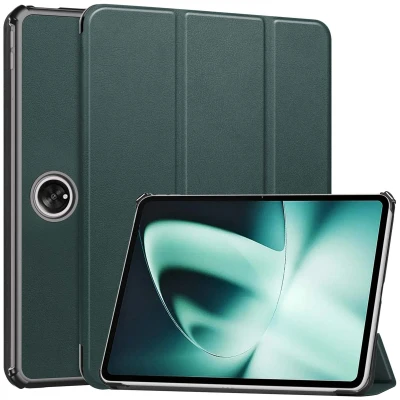 Afbeelding van OnePlus Pad Hoes: iMoshion Trifold Bookcase Donkergroen Kunstleder Tablet Hoezen