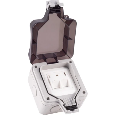 Afbeelding van Wandcontactdoos voor 2 Keystone modules outdoor (IP66) / grijs