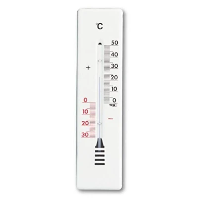 Afbeelding van TFA Dostmann analoge binnen buitenthermometer van metaal, wit, (L) 56 x (B) 12 (H) 222 mm