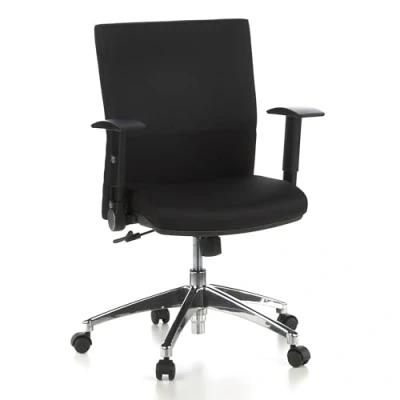Afbeelding van Bureaustoel Met Armleuning Stof Zwart/Zwart Ergonomisch