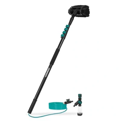 Afbeelding van VONROC Telescopische wasborstel 4,60m Incl. Borstelkop, waterslang en zeepdispenser