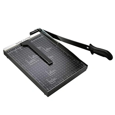 Afbeelding van Papiersnijder, professionele fotosnijder, hendelsnijder, papiersnijmachine, snijapparaat, bindapparaat, schrootmachine voor school en kantoor, zwart, A4