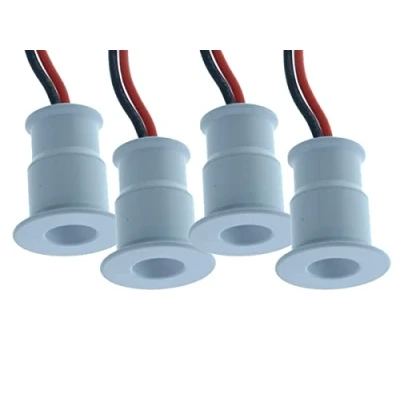 Afbeelding van 4 Mini Inbouw LED Spotlights, 12V 1W 100 Lumen, Smalle Lichtbundel 30, Gat 15mm, Ø20X25mm (Koud Wit 6000K, Wit)