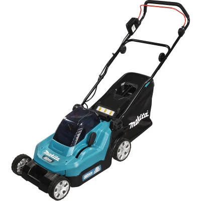 Afbeelding van Makita DLM382PT2 36V (2x 18V) Li ion accu grasmaaier set (2x5Ah) met dubbellader 38cm