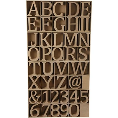 Afbeelding van Houten letters, cijfers en tekens, inclusief gratis display, h: 8 cm, dikte 1,5 MDF, 240stuks