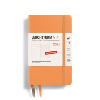 Afbeelding van LEUCHTTURM1917 370500 weekkalender &amp; notitieboek Pocket (A6) 2025, abrikoos, Duits