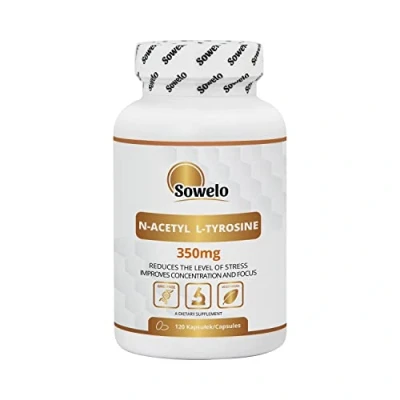 Afbeelding van Sowelo N acetyl L tyrosine 350 mg groentecapsules 120 tabletten