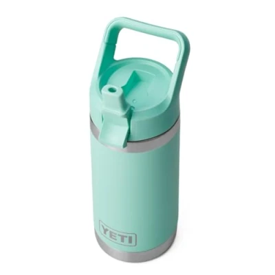 Afbeelding van YETI Rambler Jr Kids Bottle, Vacuum Insulated Stainless Steel Bottle with Straw Cap, Seafoam, 12 oz (354 ml)