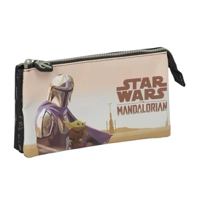 Afbeelding van Pennenetui met 2 vakken the Mandalorian This is way Zwart 22 x 12 3 cm