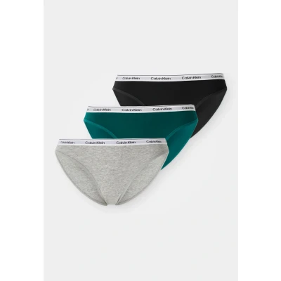 Afbeelding van Calvin Klein Underwear Modern LOGO 3 PACK Slip, Dames, Maat: XL, Black/grey heather/turf