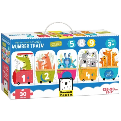 Afbeelding van Banana Panda Maak de puzzel passend nummer trein 3+