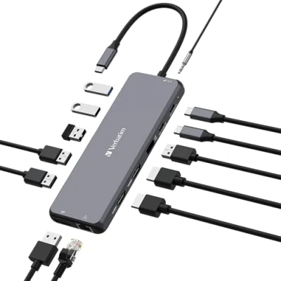 Afbeelding van Verbatim CMH 13 USB Type C 10000 Mbit/s Zilver