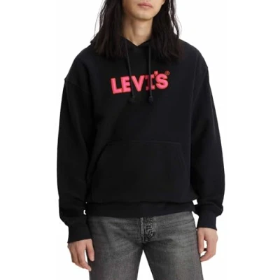 Afbeelding van Levi&#039;s Hoodie Relaxed Zwart maat M Heren Trui met Regular fit Pasvorm Katoen Suitable Herenkleding