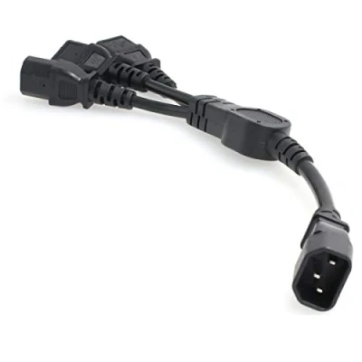 Afbeelding van SZRMCC IEC320 C14 tot 3 x C13 10A 250V voor UPS PDU server Y Gesplitste voedingskabelverlengkabel (1pcs)
