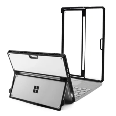 Afbeelding van Omnpak Hoes voor Surface Pro 9 tablet, zakelijke hoes, stootvaste robuuste harde schaal beschermhoes multi kijkhoek, compatibel met het Type Cover toetsenbord