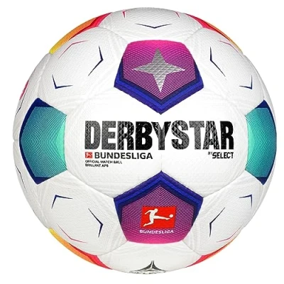 Afbeelding van Derbystar Bundesliga Brillant APS V23 Spiel 2023 2024 Voetbal, Heren, Maat: 5, Weisspinkorangetuerkis