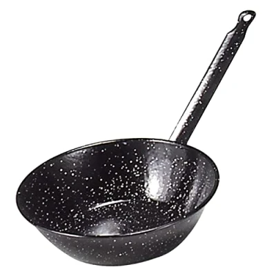 Afbeelding van Garcima Geëmailleerde diepe pan met één handvat, zwart, 32 cm