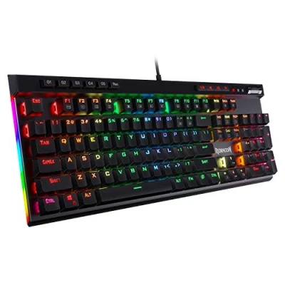Afbeelding van Redragon K580 VATA US layout RGB LED Backlit Mechanisch Gaming Toetsenbord, Blauwe Schakelaars, 104 Toetsen Anti Ghosting Macro Keys &amp; Speciale Media Controls, Onboard Recording