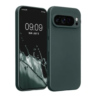 Afbeelding van kwmobile metallic telefoonhoesje van TPU geschikt voor Google Pixel 9 Pro Flexible case smartphone In petrol