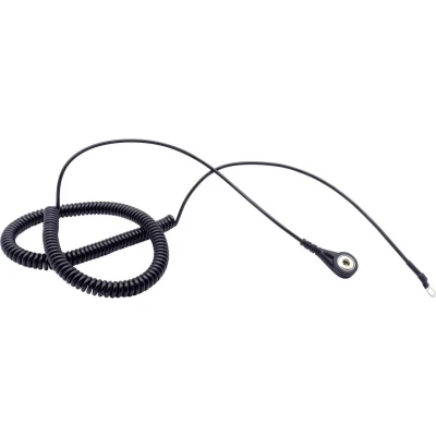 Afbeelding van Quadrios ESD aardingskabel 3.60 m Drukknop 4 mm, Ringkabelschoenaansluiting