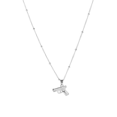 Afbeelding van Bijoutheek Collier Pistool Dik Silver