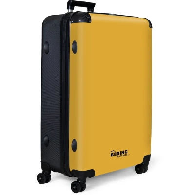 Afbeelding van NoBoringSuitcases.com® Koffer groot Reiskoffer lichtgewicht Geel Effen Rolkoffer met 4 wielen Grote trolley XL 98 liter bagage