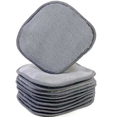 Afbeelding van Polyte Premium microvezel fleece doek om makeup te verwijderen en uw gezicht reinigen hypoallergeen chemicaliënvrij 10 pack grijs 13 x cm