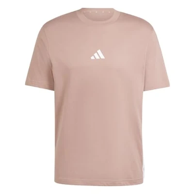 Afbeelding van adidas Heren ESSENTIAL THREE STRIPES SINGLE JERSEY TEE, warm clay/white, XS