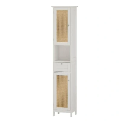 Afbeelding van Vicco Badkamerkast Rosario, Wit/Wit, 32 x 170 cm met 2 deuren en lade