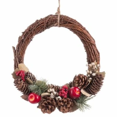 Afbeelding van Kerstkroon Multicolour Natuurlijk Plastic Foam Ananas 28 X 8 29 CM