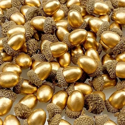 Afbeelding van 50 stks kunstmatige eikels gouden eikel met natuurlijke dop nep voor decoratie huis keuken decor kerst vallen tafel scatter crafting