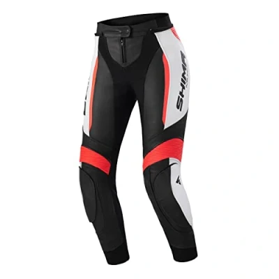 Afbeelding van SHIMA Miura 2.0 Motorbroek leer, dames, sportbroek met heup en kniebeschermers, geperforeerd elastische panelen, voor 2 delig pak (40, Red Fluo)